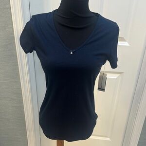 Nautica Dark Blue V-Neck Women's Tee